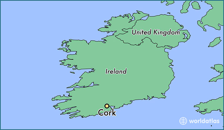 map showing the location of Cork