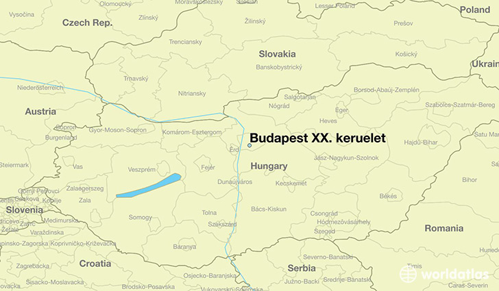 map showing the location of Budapest XX. keruelet