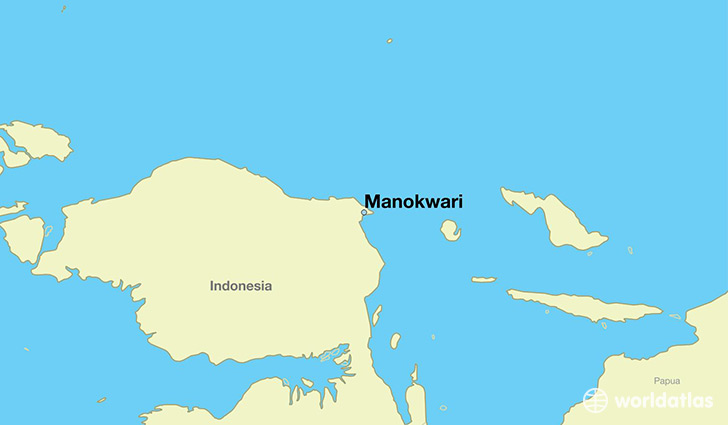 map showing the location of Manokwari