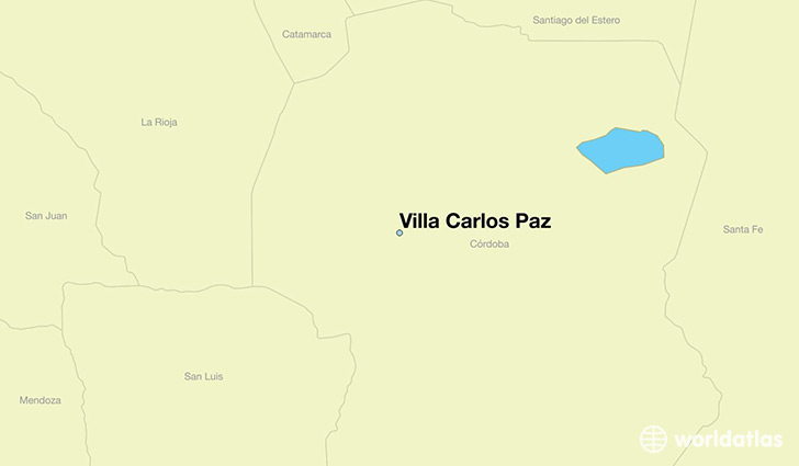 map showing the location of Villa Carlos Paz