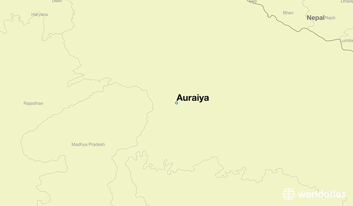 map showing the location of Auraiya