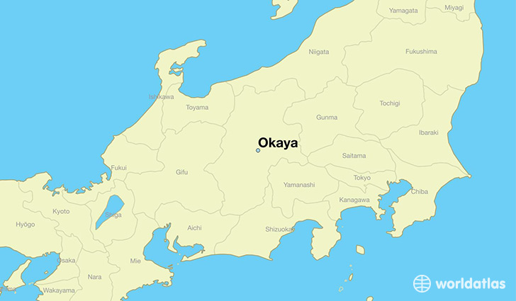 map showing the location of Okaya