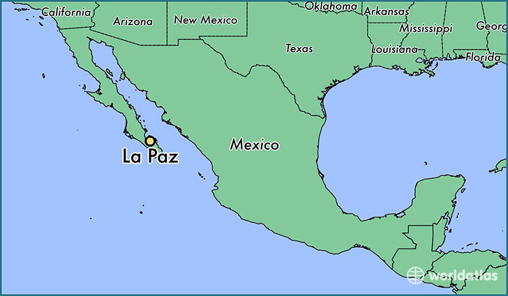 map showing the location of La Paz