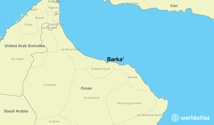map showing the location of Barka'