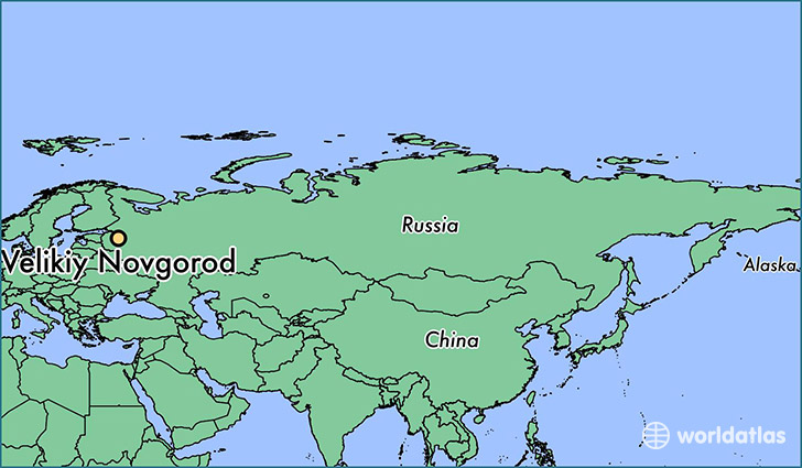 map showing the location of Velikiy Novgorod