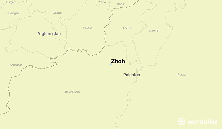 map showing the location of Zhob