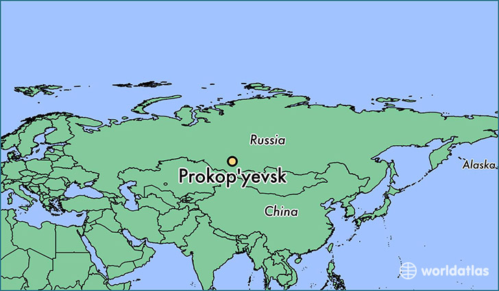map showing the location of Prokop'yevsk