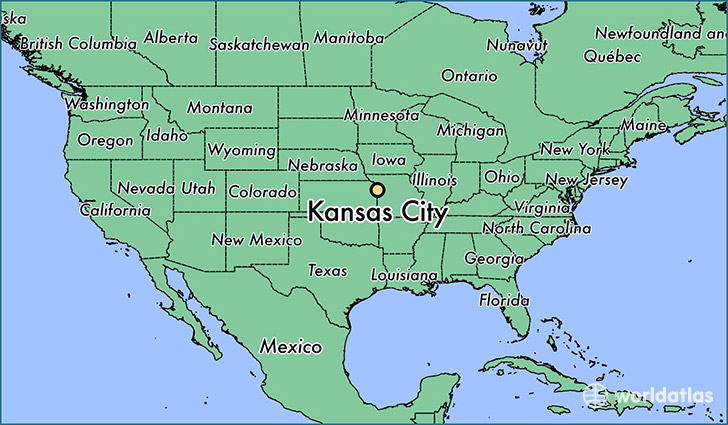 map showing the location of Kansas City