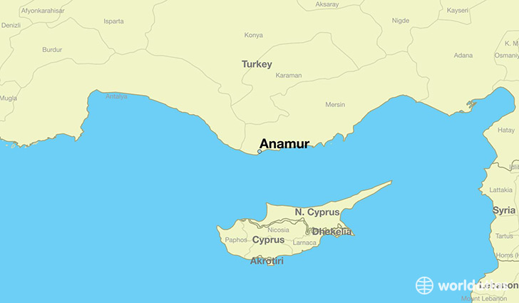 map showing the location of Anamur