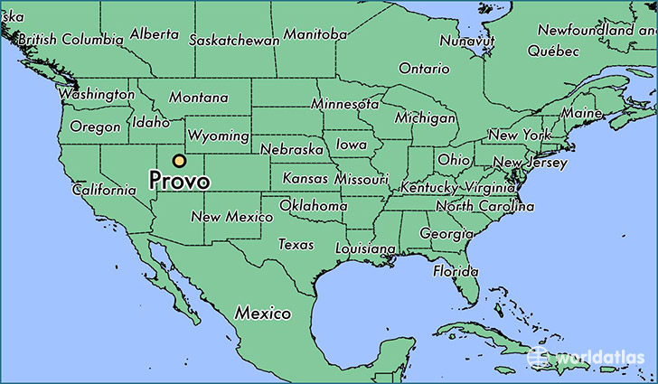 map showing the location of Provo
