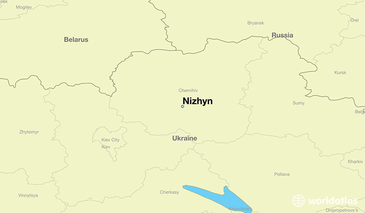 map showing the location of Nizhyn
