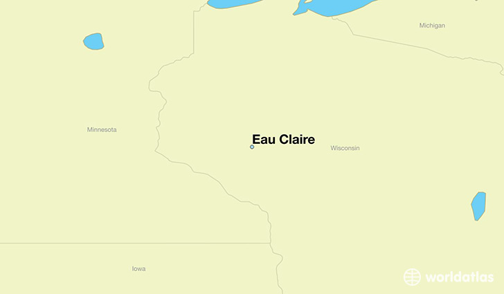 map showing the location of Eau Claire