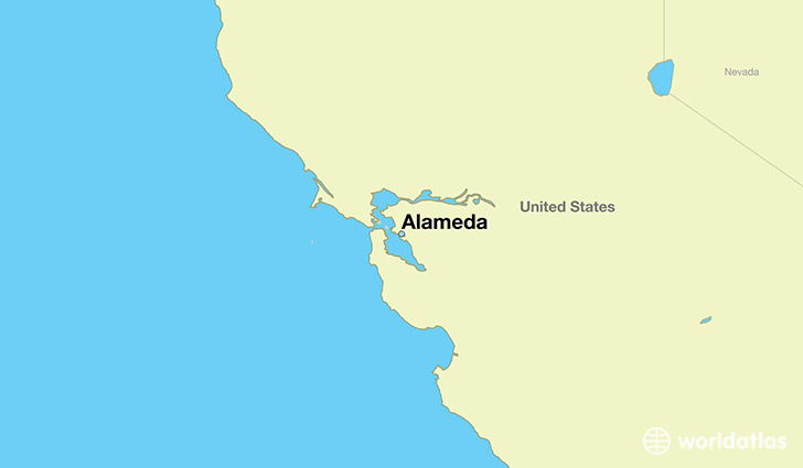 map showing the location of Alameda