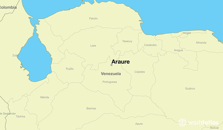 map showing the location of Araure