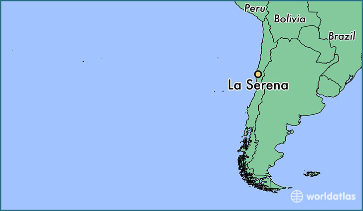 map showing the location of La Serena