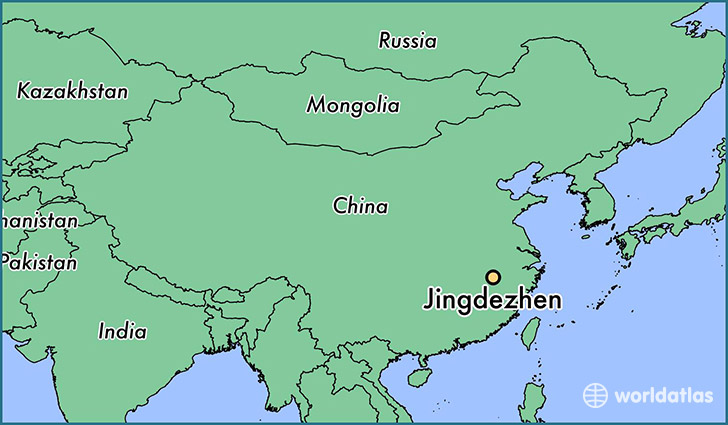 map showing the location of Jingdezhen