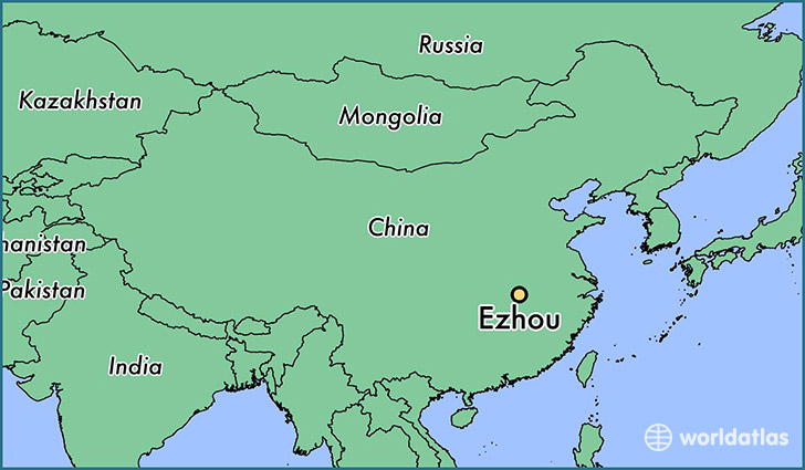 map showing the location of Ezhou