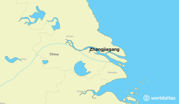 map showing the location of Zhangjiagang