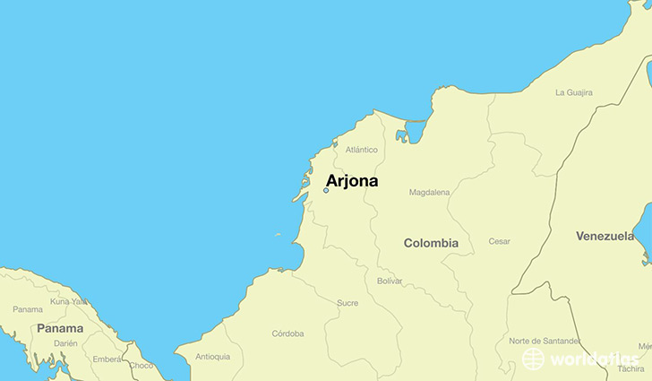 map showing the location of Arjona