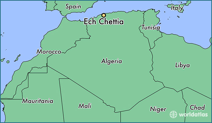 map showing the location of Ech Chettia