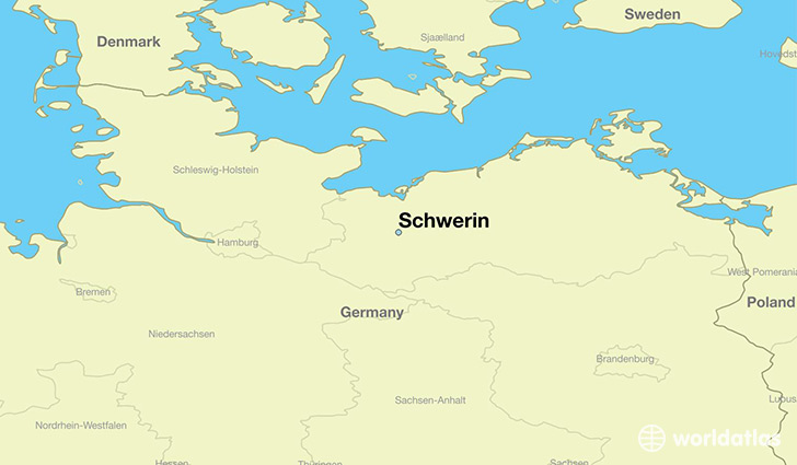 map showing the location of Schwerin