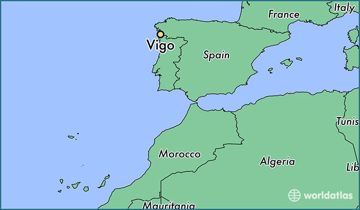 map showing the location of Vigo