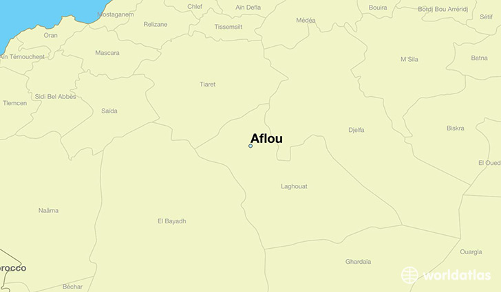 map showing the location of Aflou