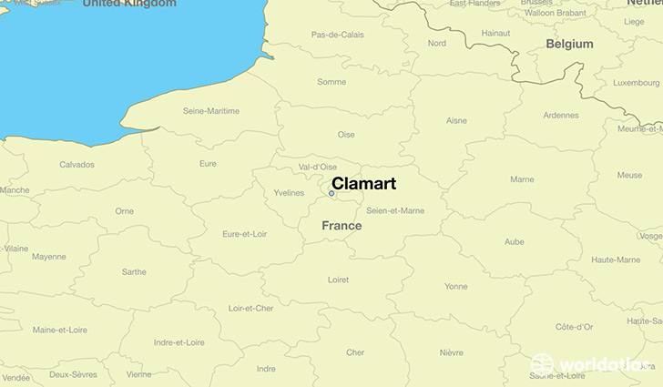 map showing the location of Clamart