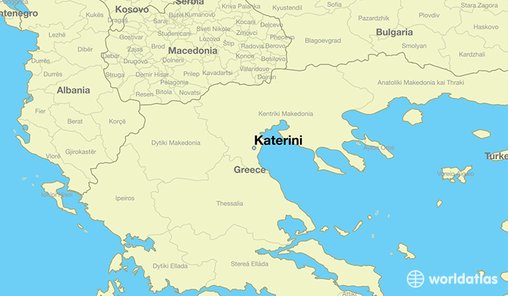 map showing the location of Katerini
