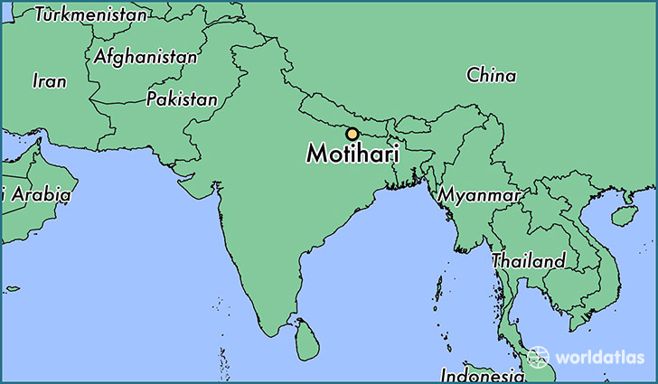 map showing the location of Motihari