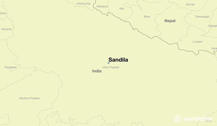 map showing the location of Sandila