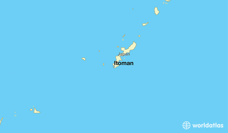 map showing the location of Itoman