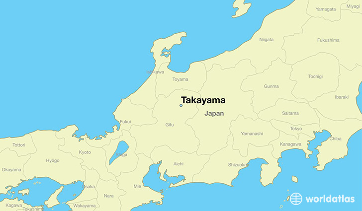 map showing the location of Takayama