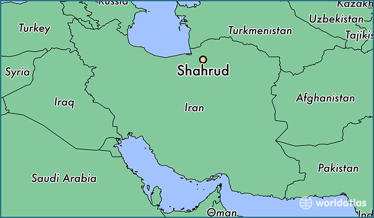 map showing the location of Shahrud