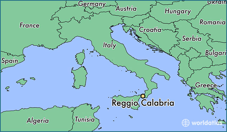 map showing the location of Reggio Calabria