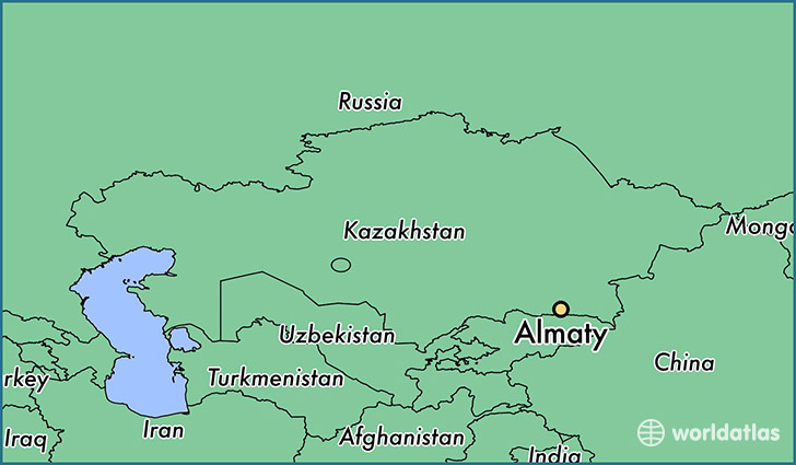 map showing the location of Almaty