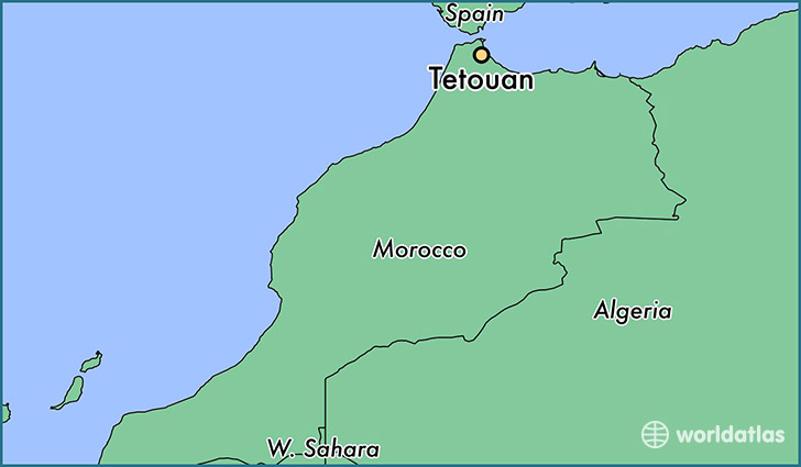 map showing the location of Tetouan