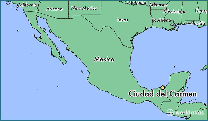 map showing the location of Ciudad del Carmen