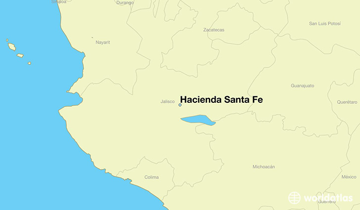 map showing the location of Hacienda Santa Fe