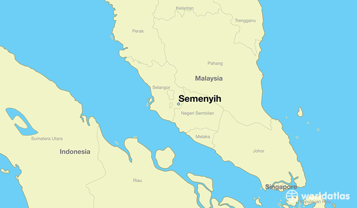 map showing the location of Semenyih