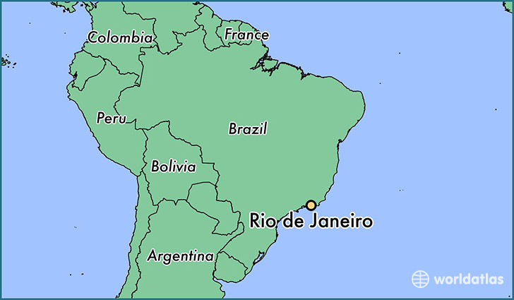 map showing the location of Rio de Janeiro