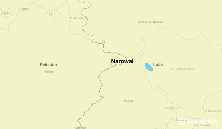 map showing the location of Narowal