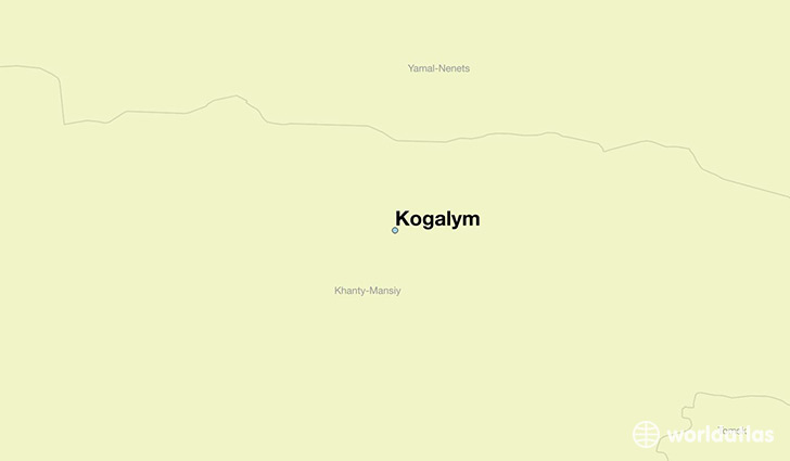 map showing the location of Kogalym