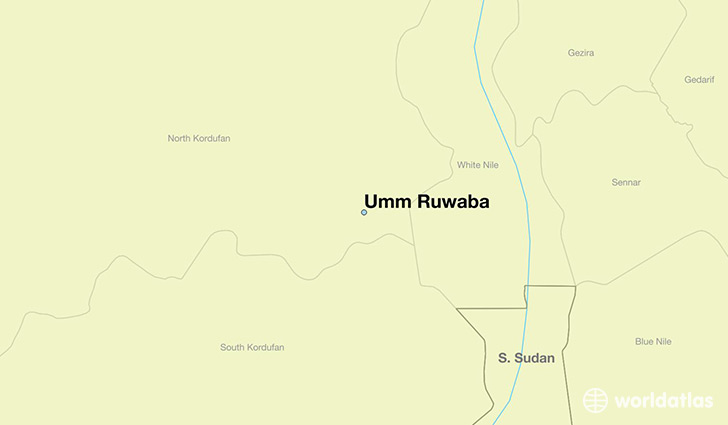 map showing the location of Umm Ruwaba