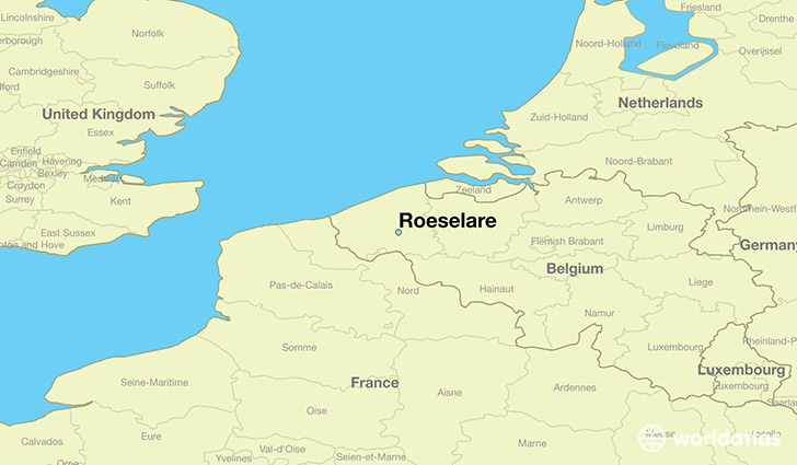 map showing the location of Roeselare