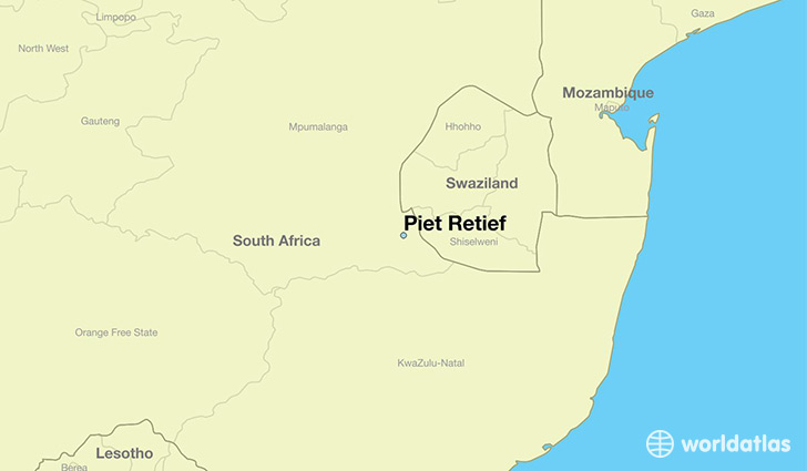 map showing the location of Piet Retief