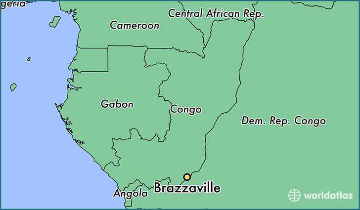 map showing the location of Brazzaville