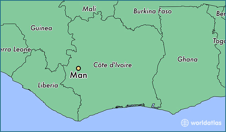 map showing the location of Man