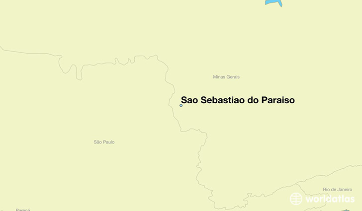 map showing the location of Sao Sebastiao do Paraiso