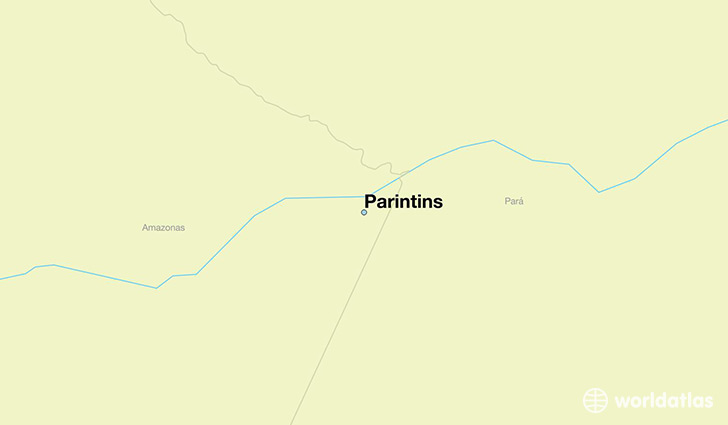 map showing the location of Parintins